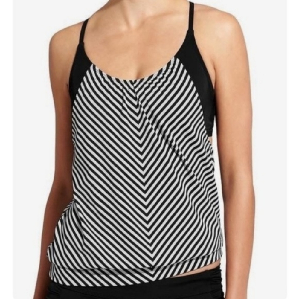 Athleta Blousey Striped Tankini Top 34 B/C (S)